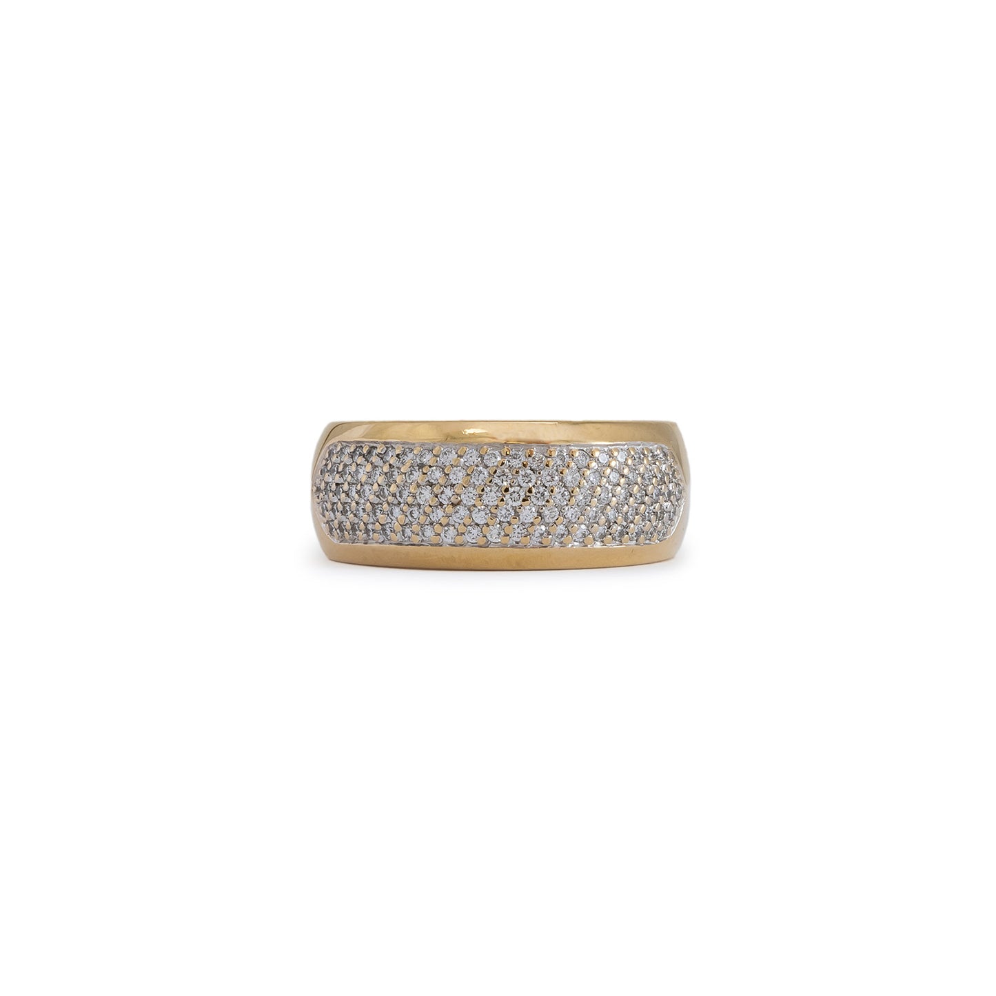 Diamond pave band ring 585 14K yellow gold Christian women's jewelry diamond ring women's ring