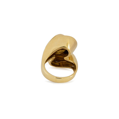 Vintage Cocktail Double Ring Yellow Gold 18K 750 Women's Jewelry Women's Ring Gold Ring