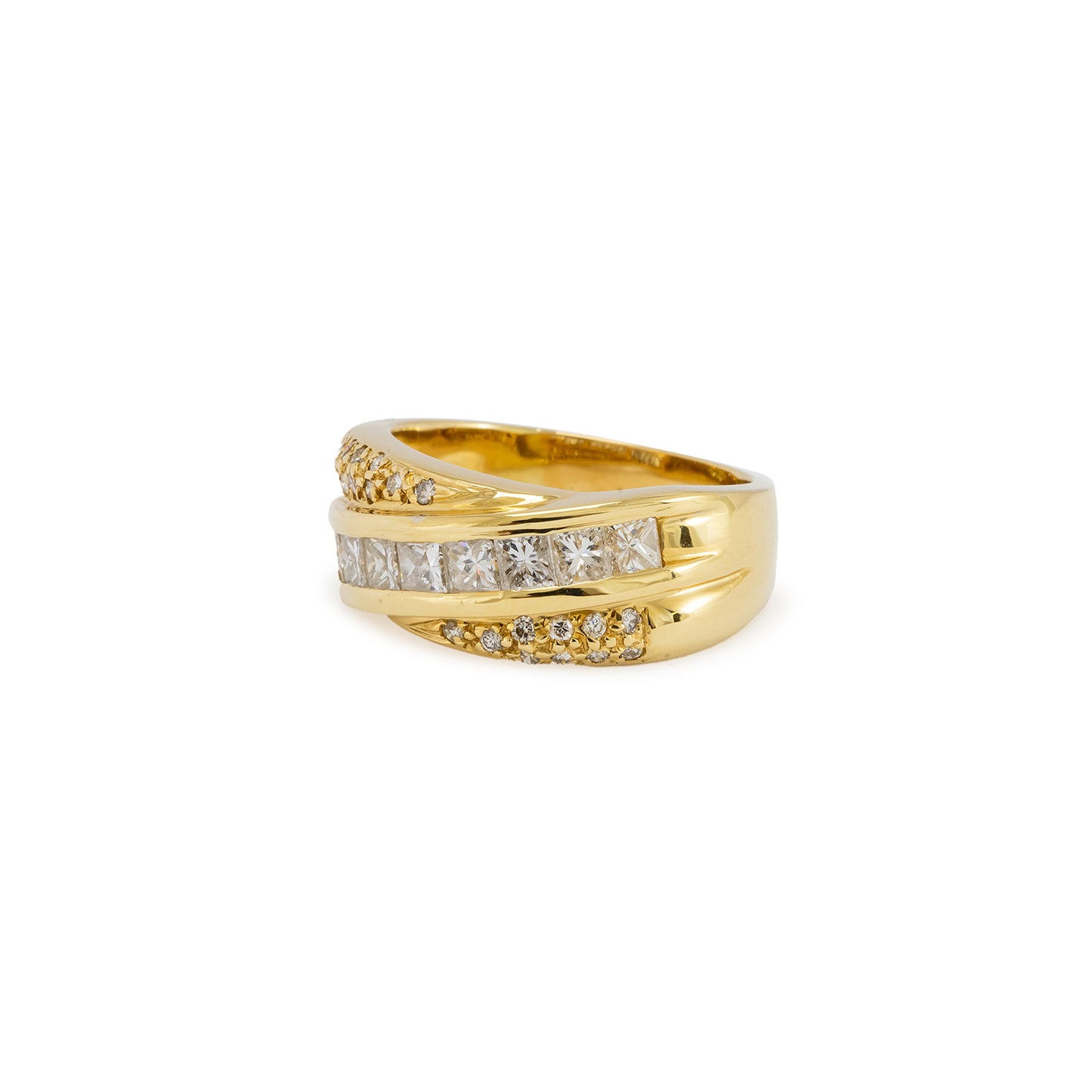 Diamond ring yellow gold 750 18K set women's ring diamond jewelry gold ring 