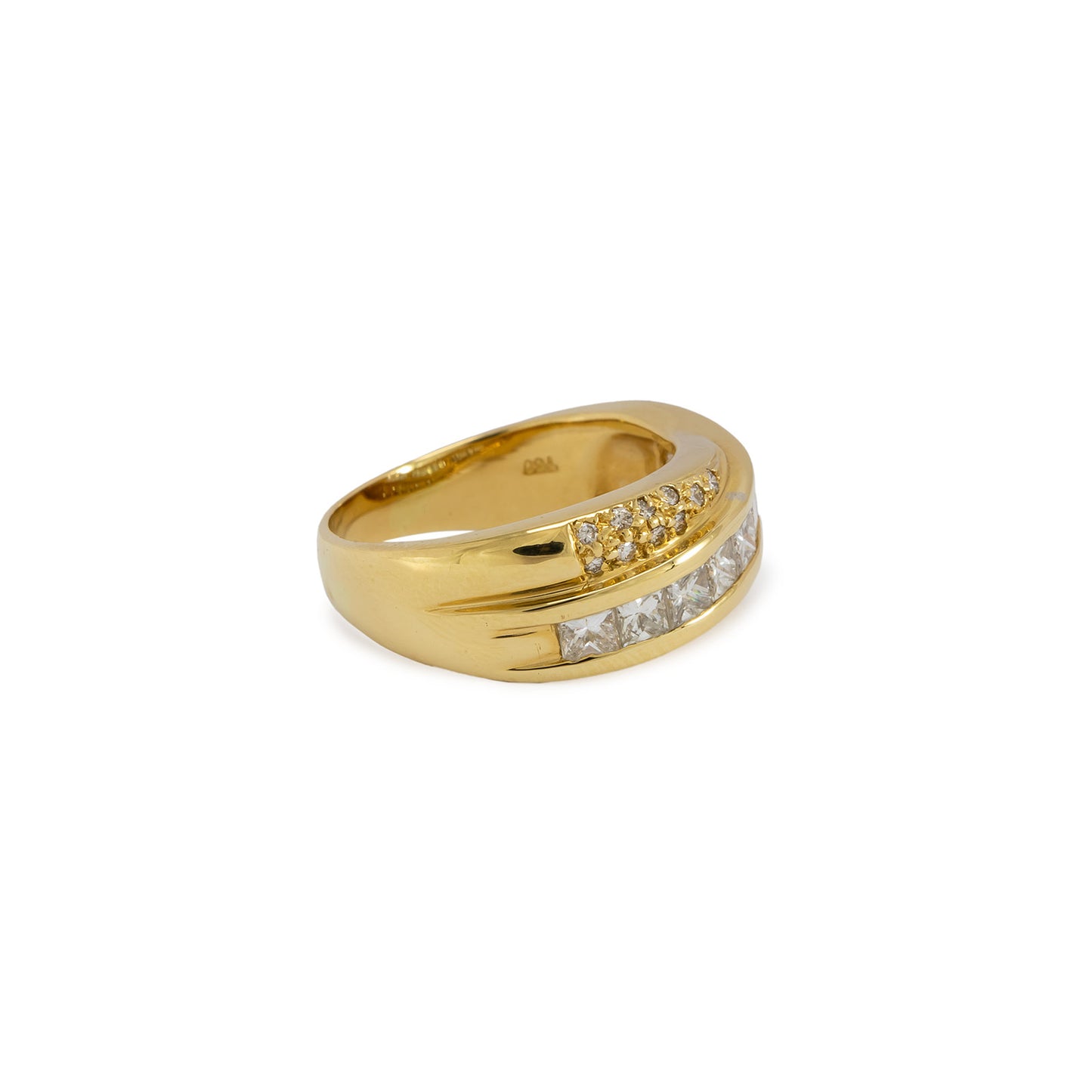 Diamond ring yellow gold 750 18K set women's ring diamond jewelry gold ring 