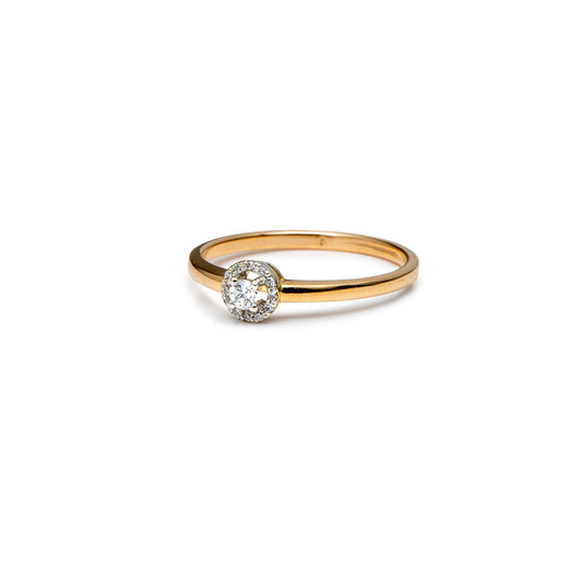 Engagement ring diamond rose gold 14K women's jewelry gold ring engagement ring 