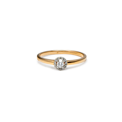 Engagement ring diamond rose gold 14K women's jewelry gold ring engagement ring 