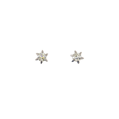 Diamond stud earrings white gold 14K women's jewelry gold earrings diamond earrings