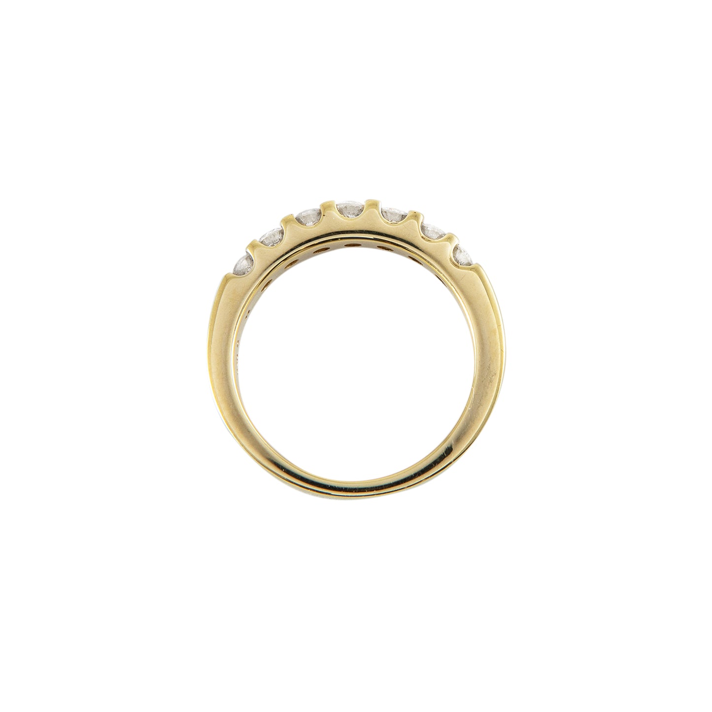 Half memory diamond ring yellow gold 14K 585 women's jewelry women's ring gold ring 