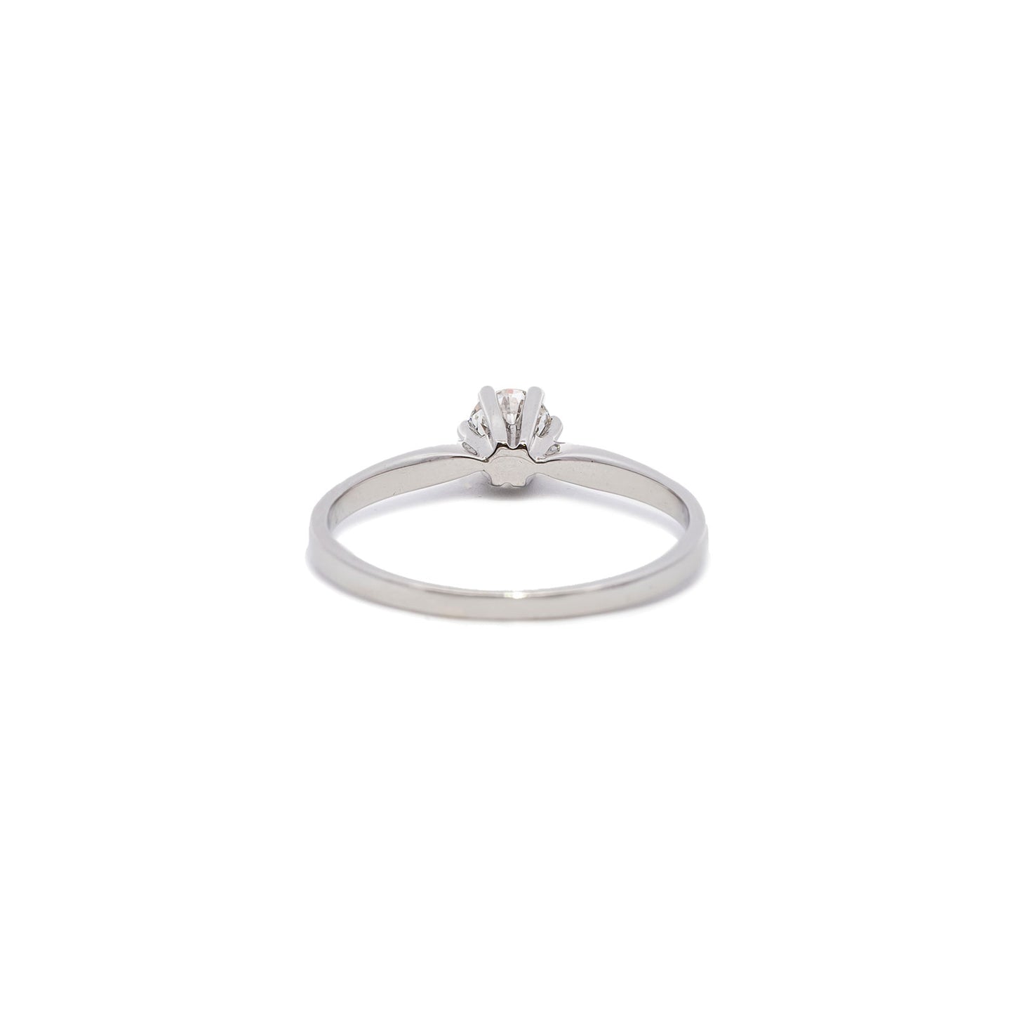 Engagement ring: 14K Weißgold-Diamantring für Damen