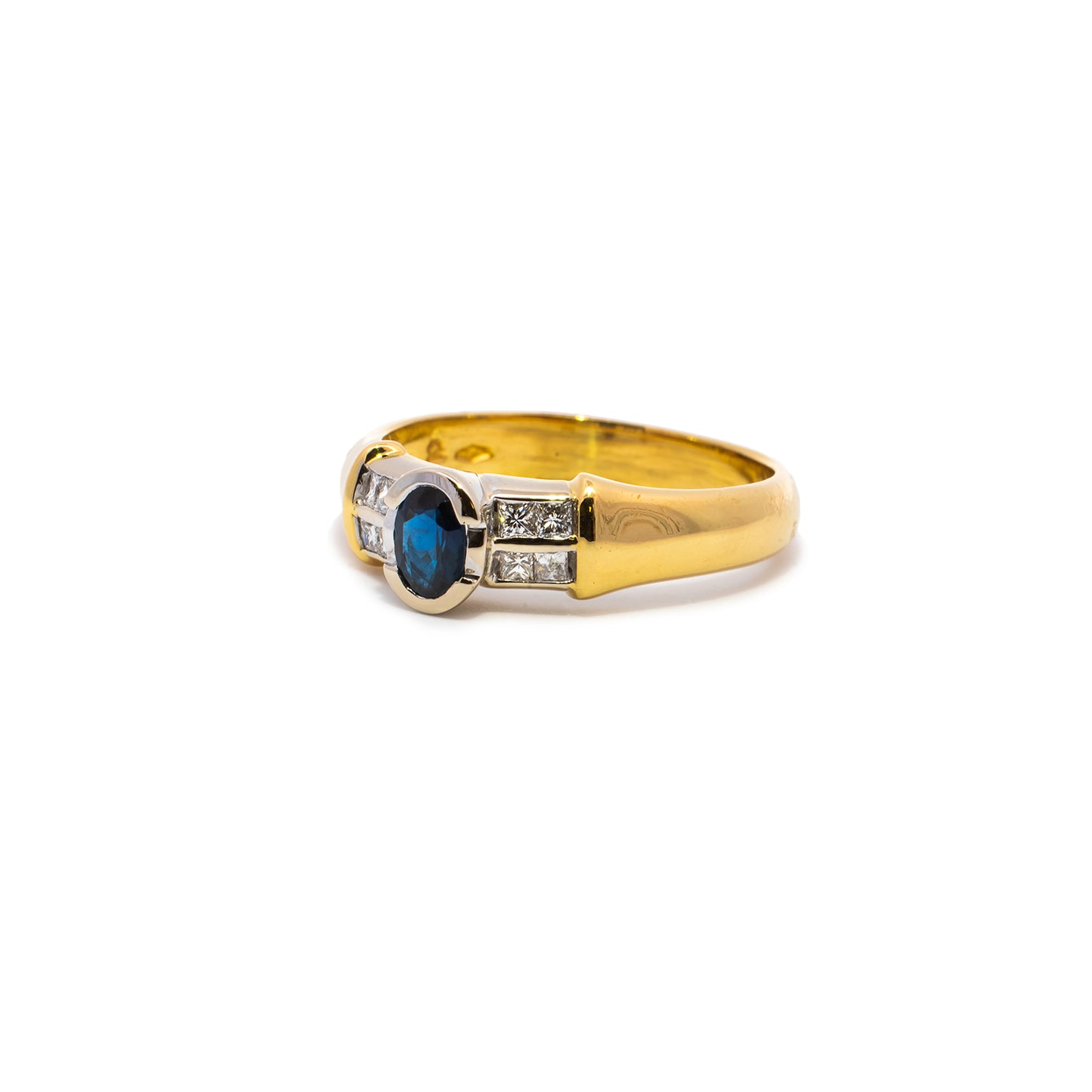 Gemstone ring sapphire diamond yellow gold 14K women's jewelry gold ring gemstone ring