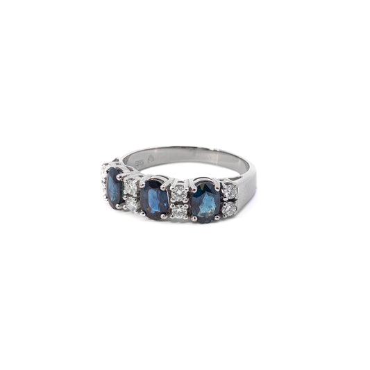 Women's ring diamond sapphire white gold 18K women's jewelry gold ring gemstone ring