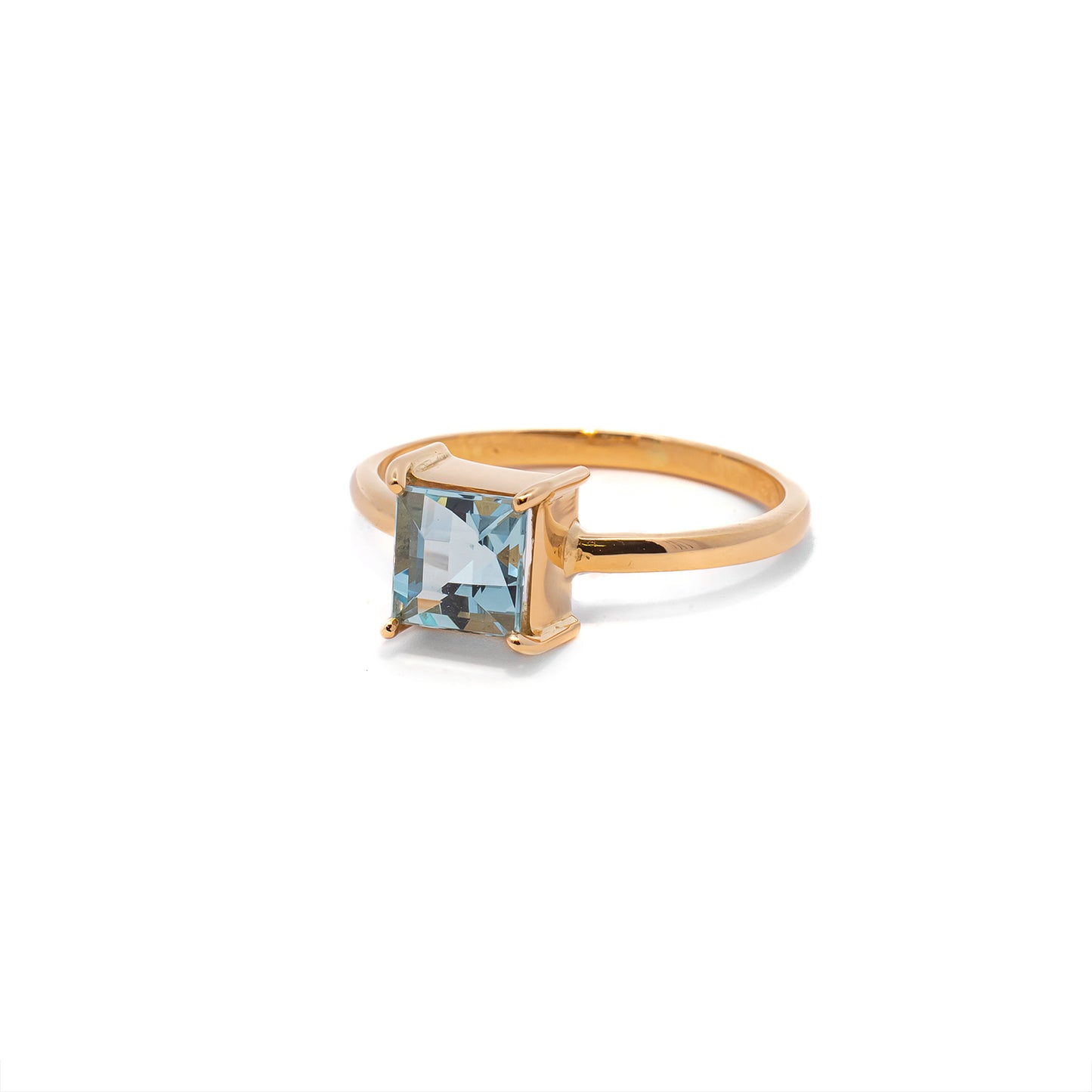 Edelsteinring Aquamarin Gelbgold 18K 750 Damenschmuck Goldring gemstone ring