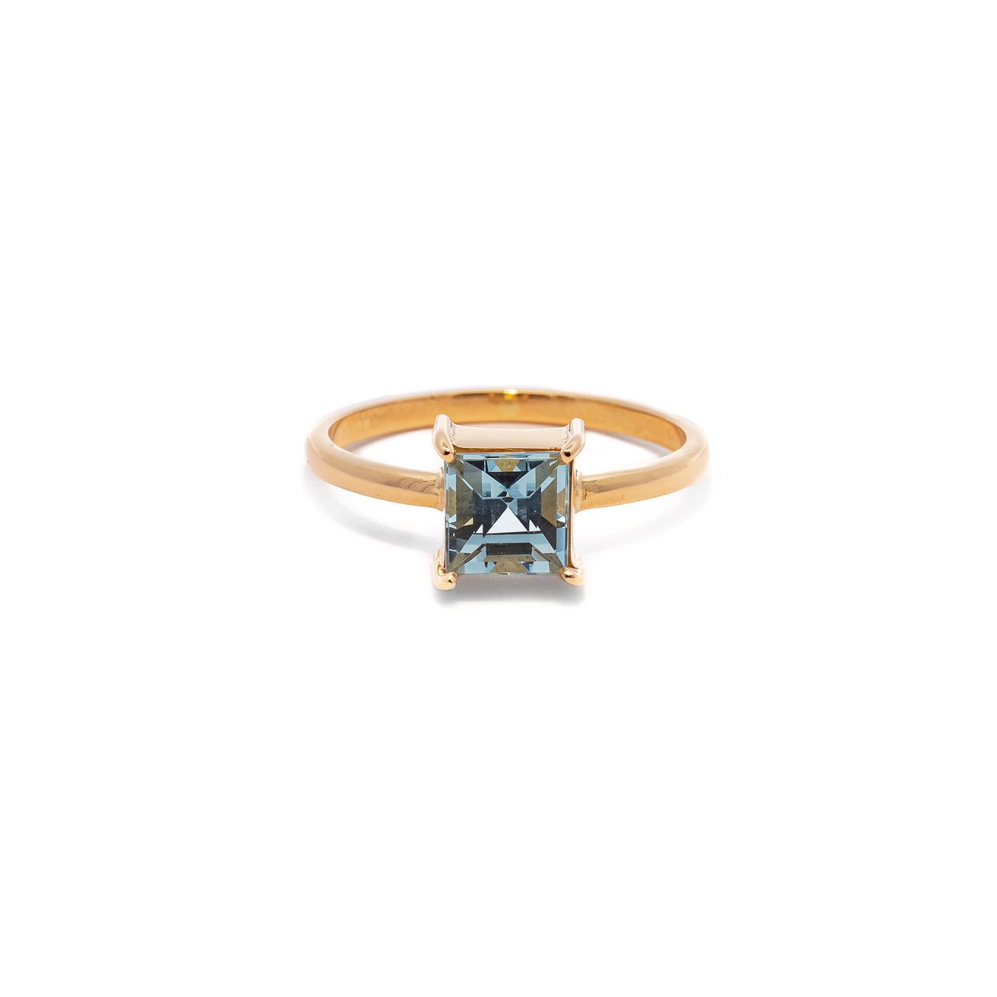 Edelsteinring Aquamarin Gelbgold 18K 750 Damenschmuck Goldring gemstone ring