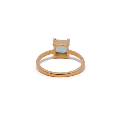 Edelsteinring Aquamarin Gelbgold 18K 750 Damenschmuck Goldring gemstone ring