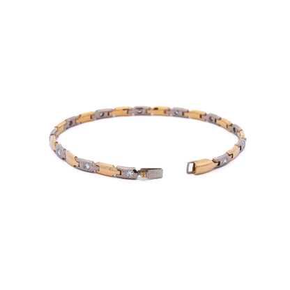 Bicolor diamond bracelet yellow gold white gold 18K women's jewelry gold bracelet bracelet