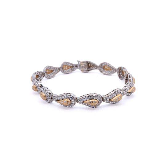 elegantes Armband Zirkonia Gelbgold Weißgold 585 14K Damenschmuck Goldarmband