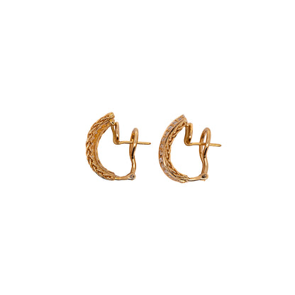 Copy of diamond earrings omega clasp yellow gold 18K earrings gold earrings earrings