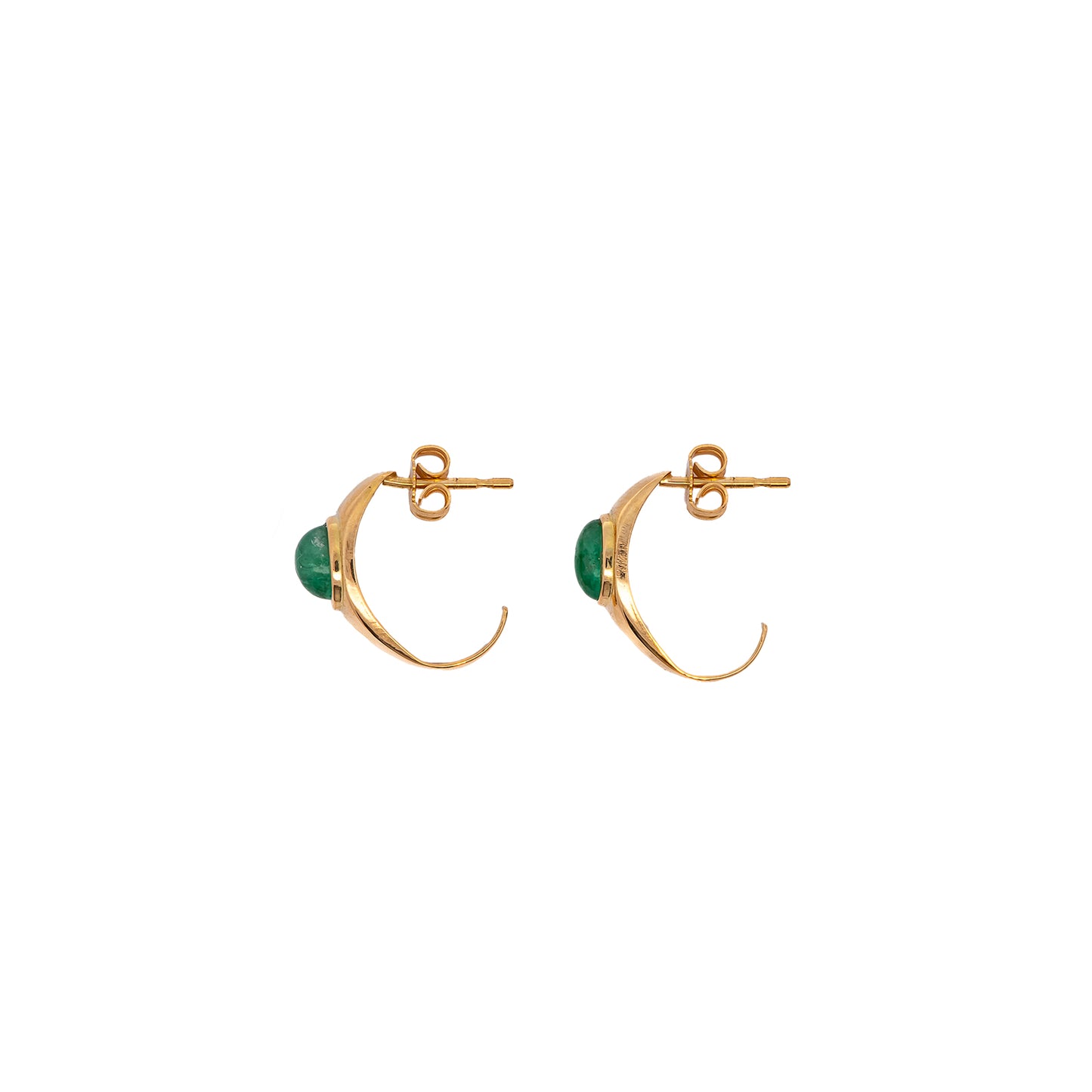 long earrings stud emerald diamond yellow gold 14K women's jewelry gold earrings