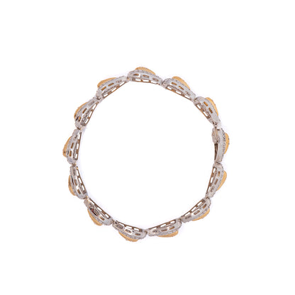 elegantes Armband Zirkonia Gelbgold Weißgold 585 14K Damenschmuck Goldarmband