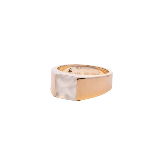 Cartier Tank Ring mit schimmerndem Mondstein in 18K Weißgold