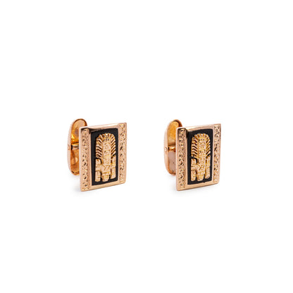 Manschettenknöpfe Onyx 750 Rosegold 18K Herrenschmuck