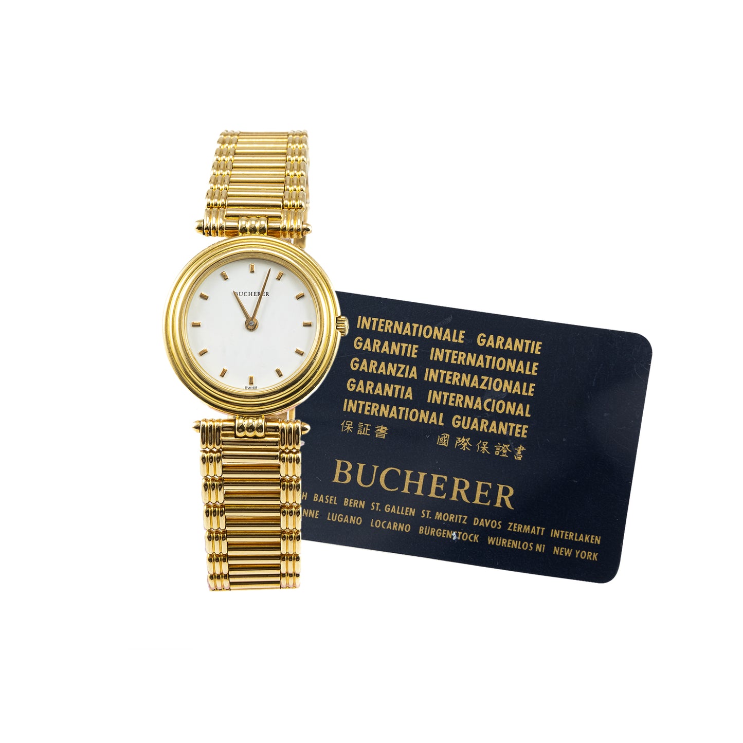 Bucherer 256.034 elegante Damenuhr Automatic 18K Gelbgold Armbanduhr Echtgold Vollgold