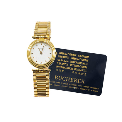 Bucherer 256.034 elegante Damenuhr Automatic 18K Gelbgold Armbanduhr Echtgold Vollgold