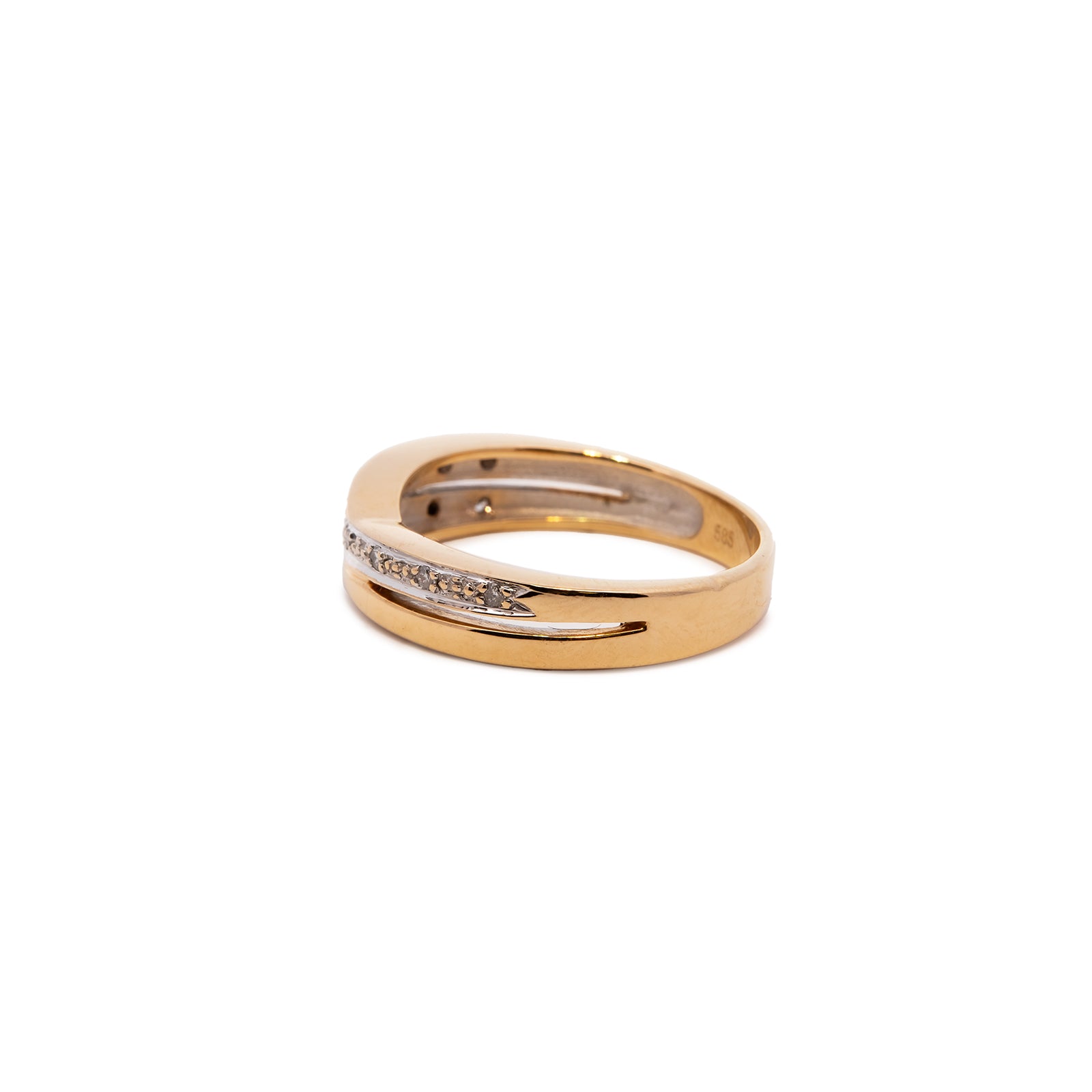 GOLD DAMEN DIAMANT RING 14k 585 Gr. 56 9,40g Gelb Gold AU. fashion