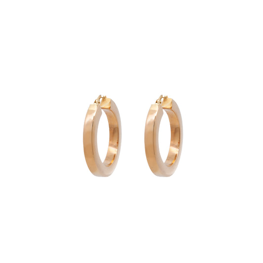 Creolen eckig 20mm Gelbgold 14K Damenschmuck Goldohrringe