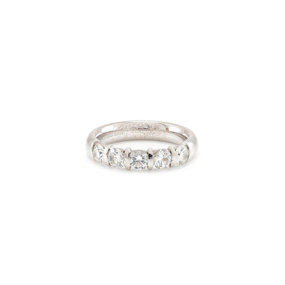 Alliance Ring 14K Weissgold + 5 Diamanten Diamantring Brillantring Verlobungsring