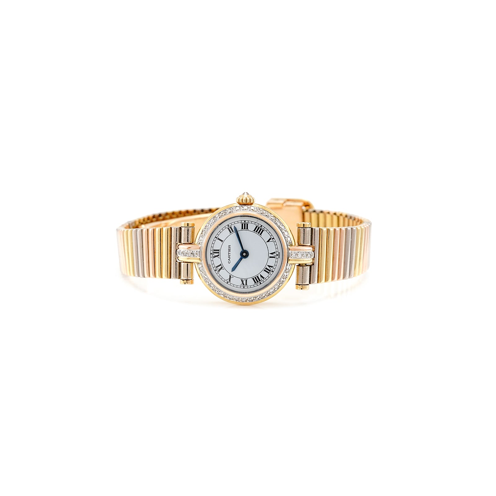 Cartier Vendome Trinity 8100 750 Gold Tricolor Rose Gold White Gold Wristwatch Women's Watch