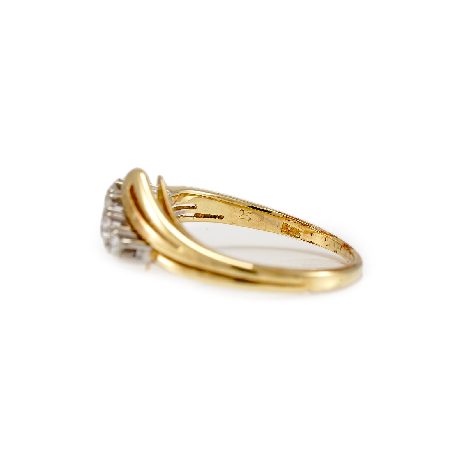 vintage DIAMANTRING GELBGOLD 14K