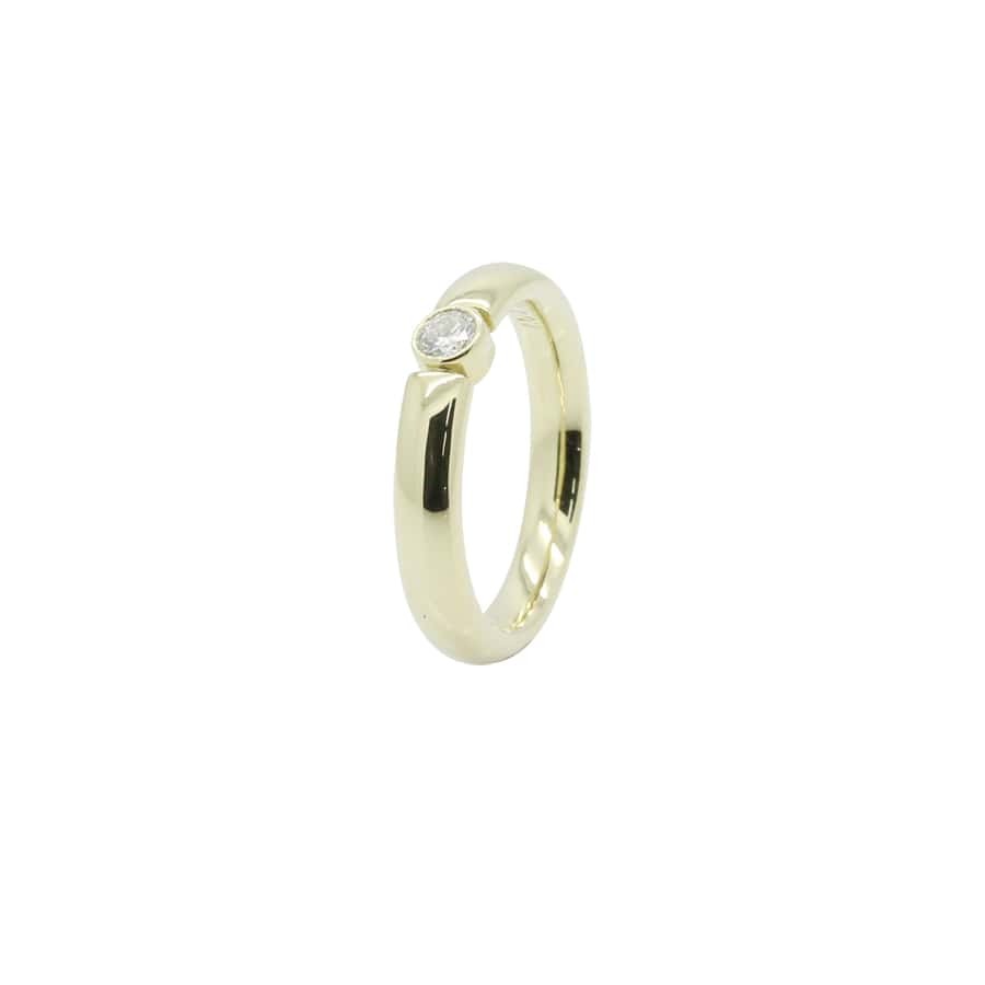 BA170018-Damenring Gelbgold 585er mit Brillant ca.0,15ct Ehering Trauringe Partnerringe Diamantring