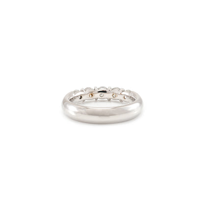 Alliance ring 14K white gold + 5 diamonds diamond ring brilliant ring engagement ring