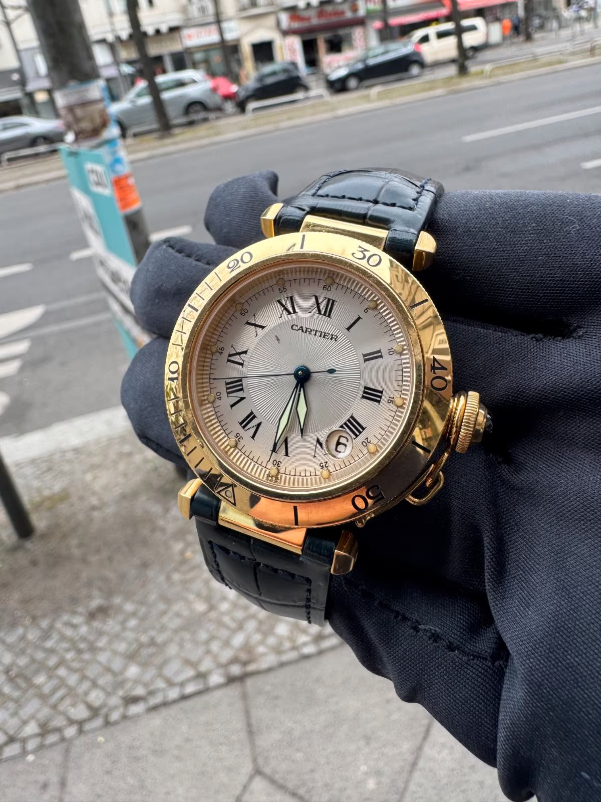 Cartier Pasha 18K Gelbgold Ref. 1035 Automatik