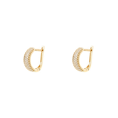 Hoop earrings yellow gold zirconia 585 14K 2.52g women's jewelry gold earrings stud earrings