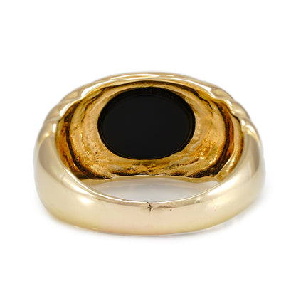 Onyx Herrenring Goldring 585 Gold 14K Siegelring Herrenschmuck Edelsteinring