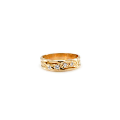 Wedding ring diamond ring yellow gold 18K wedding ring women's ring gold ring wedding ring