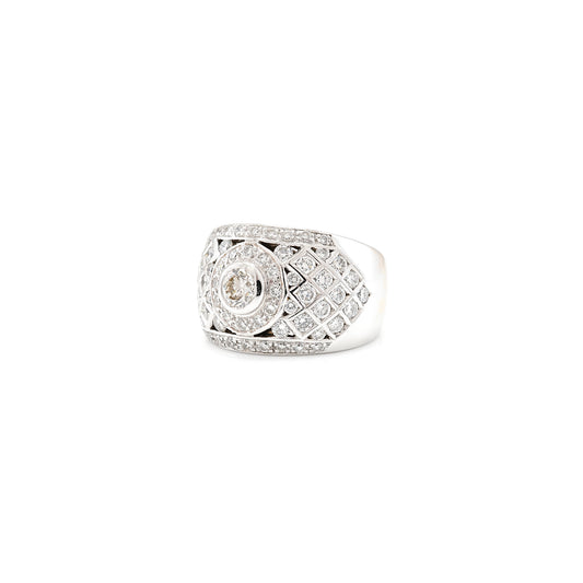 Cocktailring mit Diamant in Weißgold 750 18K Damenschmuck Goldring diamond ring