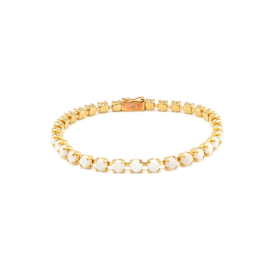Tennis bracelet with opal doublets yellow gold 375 women's jewelry gold bracelet bracelet