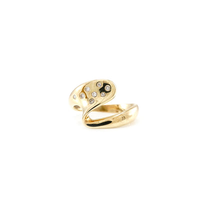 Ring Diamant Brillant Gelbgold 585 14K RW56 Damenschmuck geschwungener Goldring