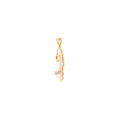 Diamantanhänger Barockperle in Gelbgold 18K Damenschmuck diamond pendant pearl