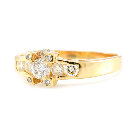 Engagement ring diamond ring 750 gold 18K women's ring gold ring engagement ring