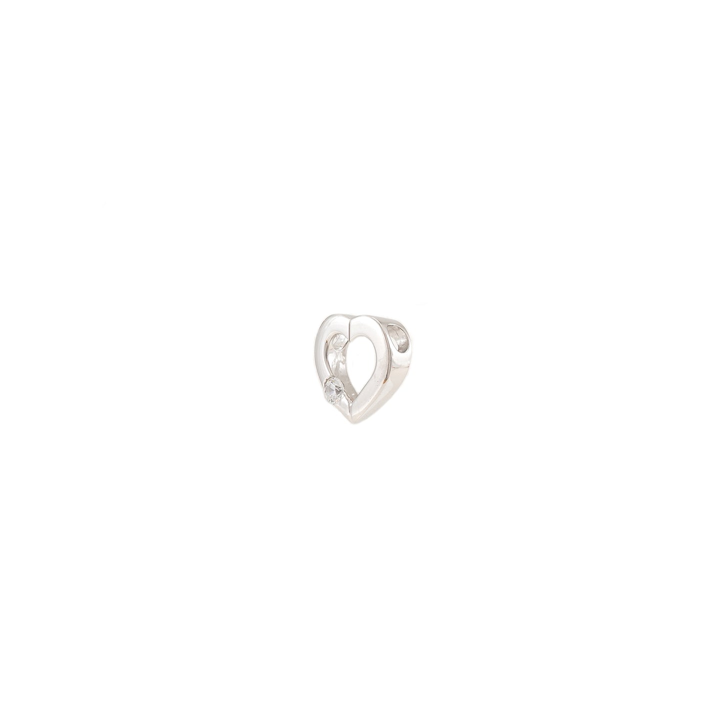 Pendant heart zirconia white gold 375 9K women's jewelry gold pendant chain pendant