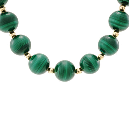 Malachite necklace necklace yellow gold 585 14K 45cm women's jewelry gemstone necklace 97.9g