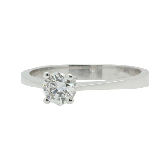 Diamond ring white gold solitaire ring 585 gold with diamond top Wesselton wedding rings