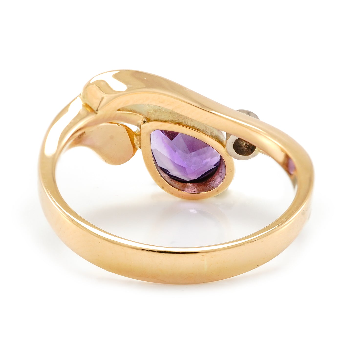 Edelsteinring Goldring mit Amethyst Diamanten 585 Gold Damenschmuck gemstone ring