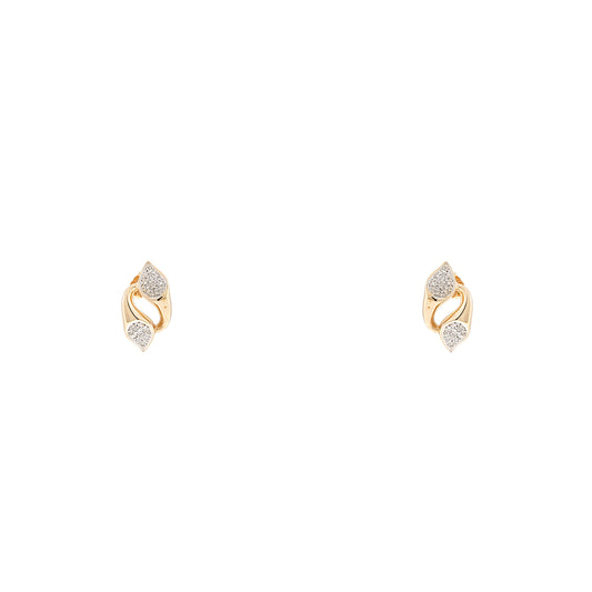 Diamond stud earrings yellow gold 14K 585 women's jewelry women's earrings diamond earrings