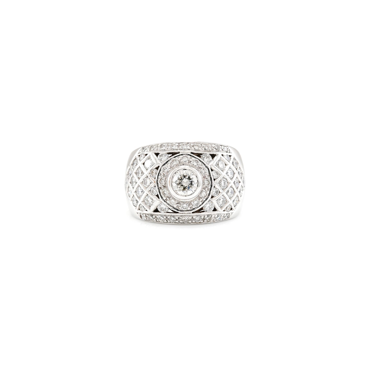 Cocktailring mit Diamant in Weißgold 750 18K Damenschmuck Goldring diamond ring