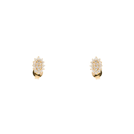 Stud earrings yellow gold zirconia 333 8K women's jewelry gold earrings gold stud earrings