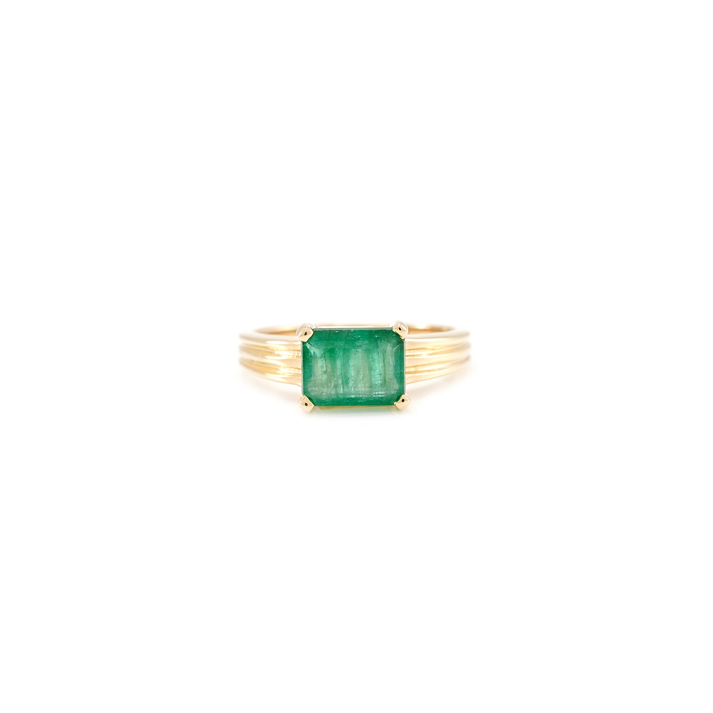 Vintage Smaragd Ring Gelbgold 18K Damenschmuck Goldring Edelsteinschmuck emerald ring