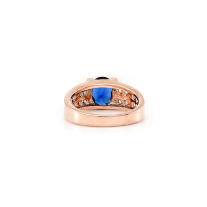 Ring gold jewelry sapphire zirconia rose gold 375 9K RW62 gold ring men's jewelry