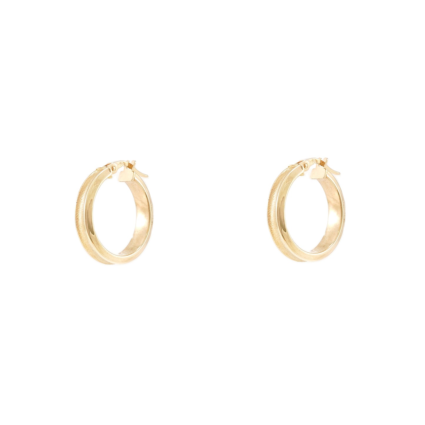 Hoop earrings yellow gold 14K 585 earrings 16mm jewelry gold earrings hoop earrings