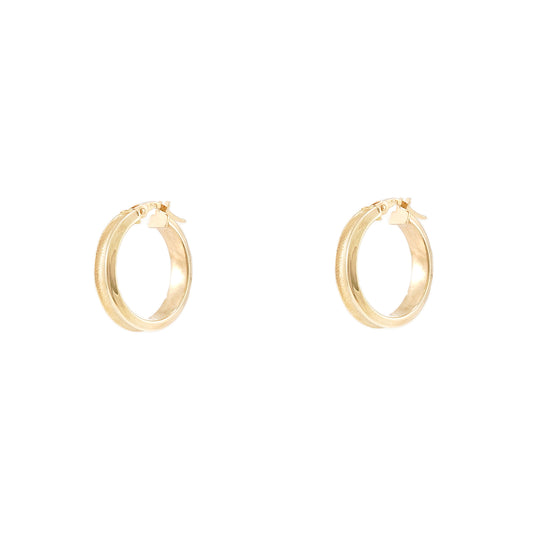 Hoop earrings yellow gold 14K 585 earrings 16mm jewelry gold earrings hoop earrings